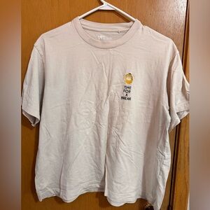 Uniqlo Beige Pokemon Graphic Tee "Time For A Break"